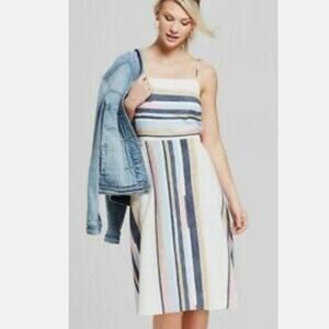 Universal Thread Size XXL Abstract Striped Tank Midi Dress